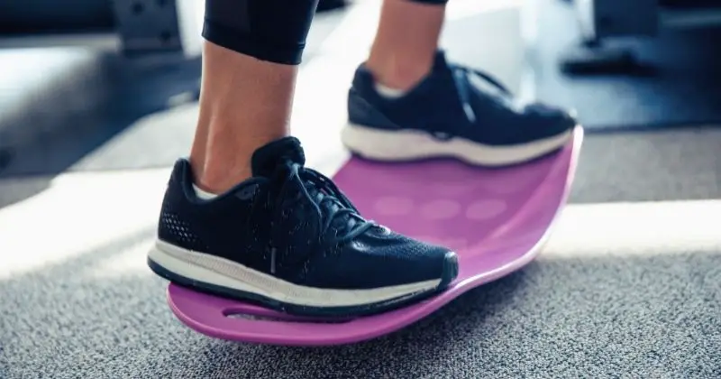 Exercises for Balance - shoes on a balancing board