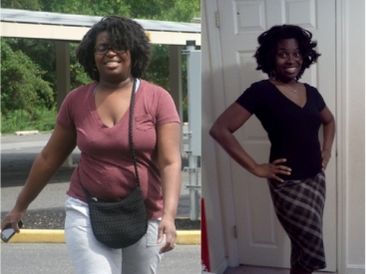 HealthyWage – Photos of a woman before and after weight loss