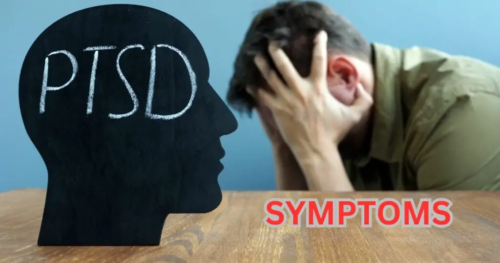 Symptoms of PTSD 
A person sitting on the right side