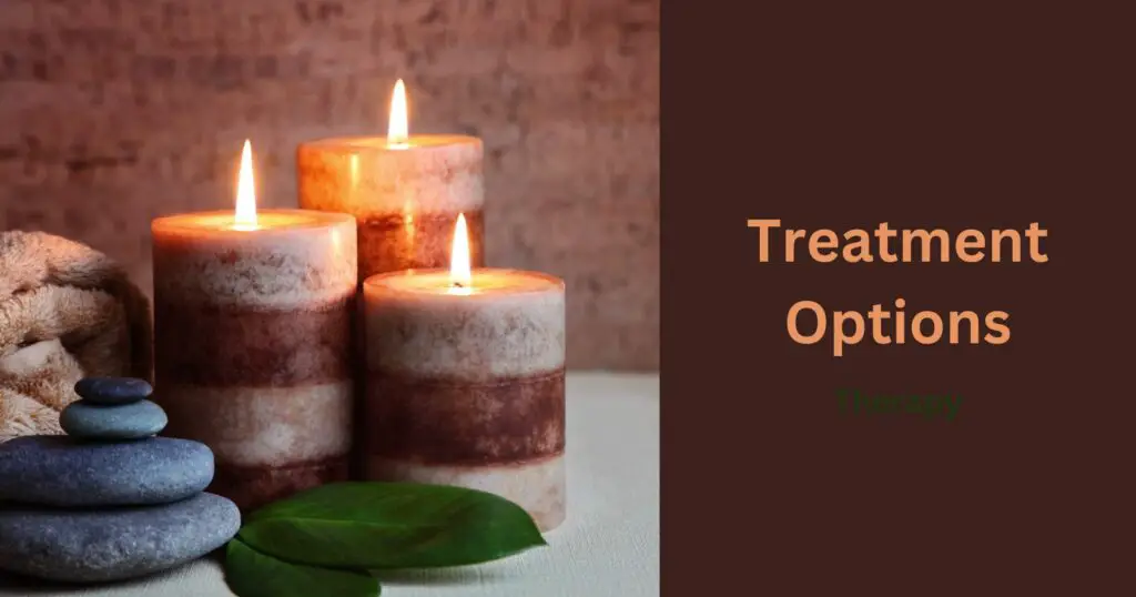 Candles with text box Treatment Options and Therapy